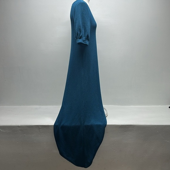 Free People Beach Montauk Sweater Dress Short Sleeve V-Neck Knit Blue Size Small - Picture 4 of 11